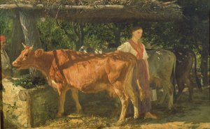 Three Cows Feeding, 1860